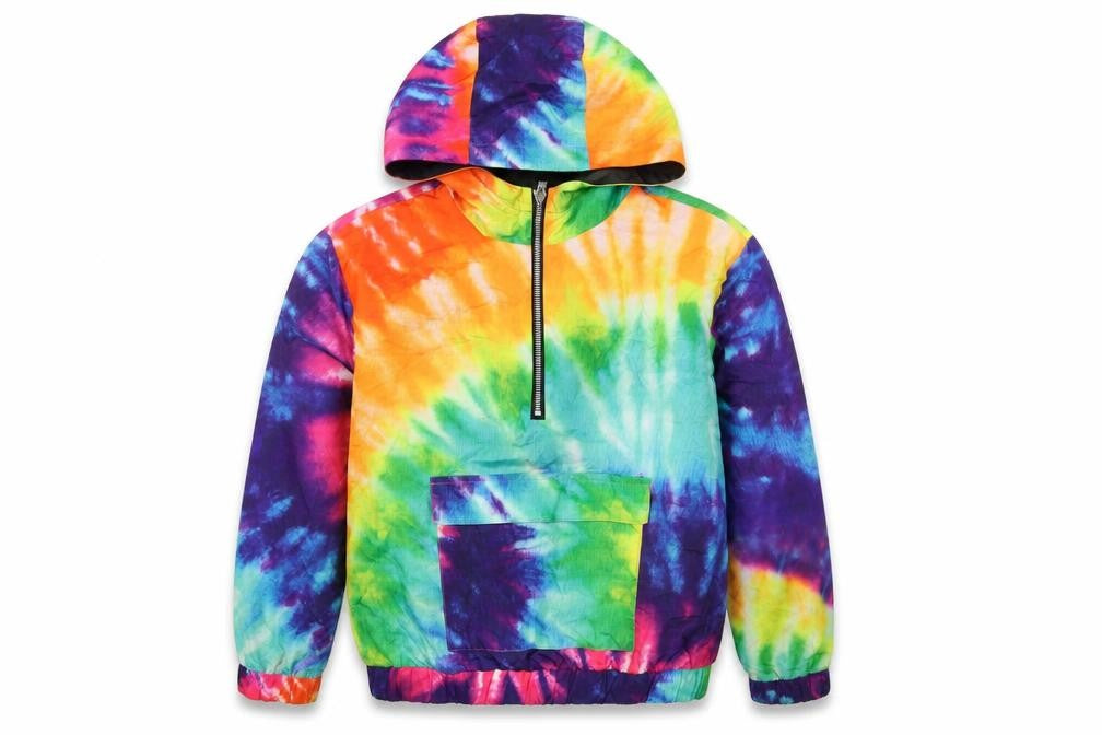Forever 21 Girls Multicoloured Tie Dye Hooded Windbreaker Jacket 13-14 Years