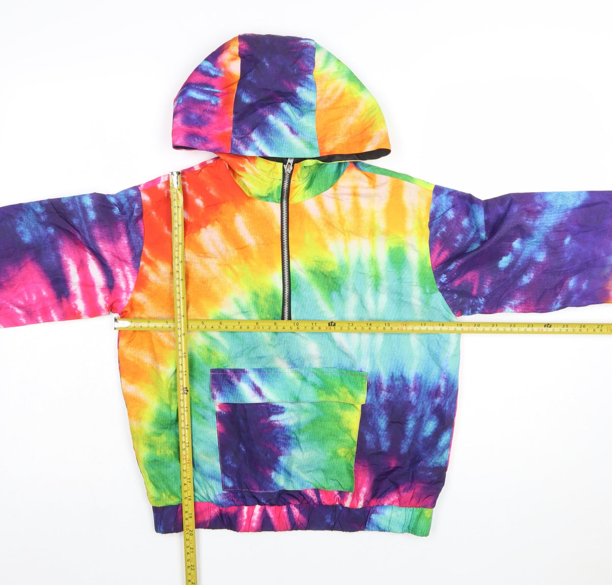 Forever 21 Girls Multicoloured Tie Dye Hooded Windbreaker Jacket 13-14 Years