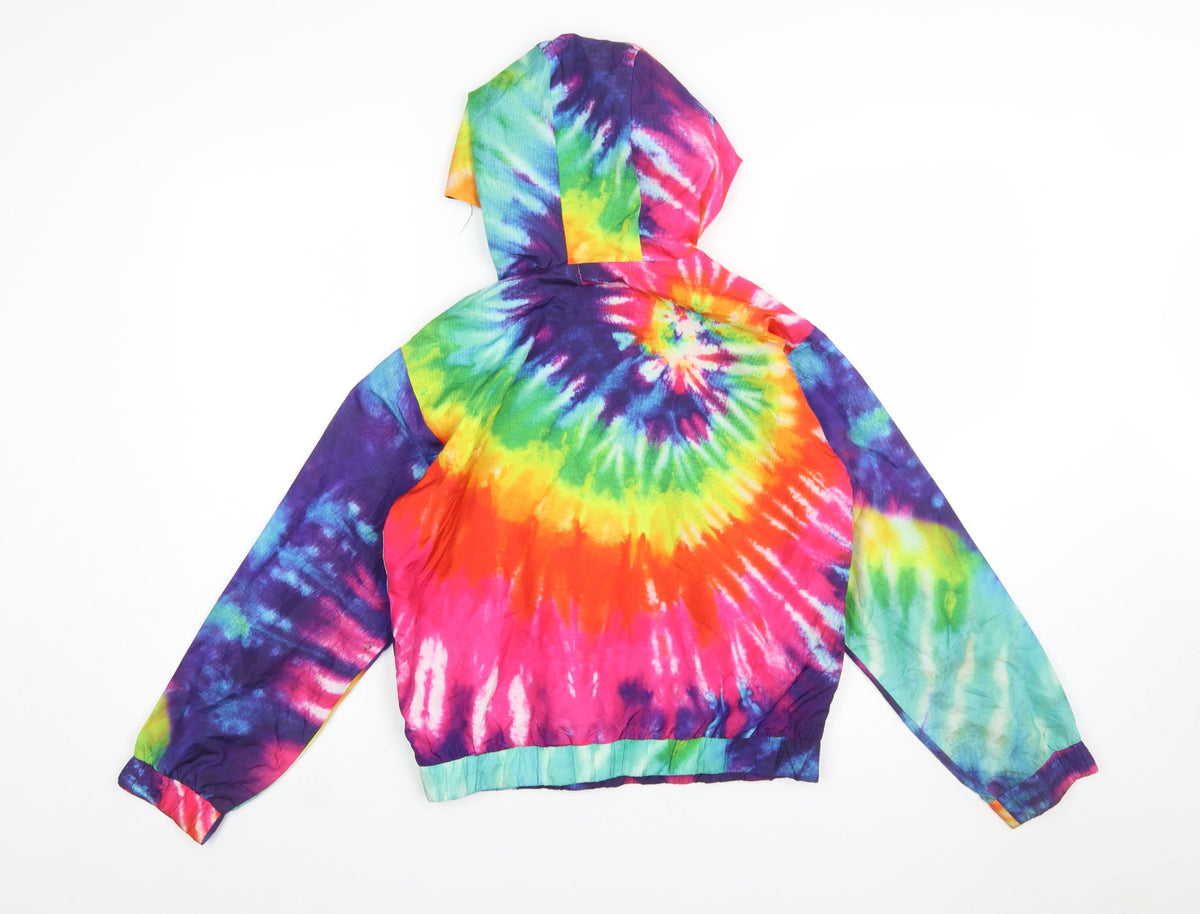 Forever 21 Girls Multicoloured Tie Dye Hooded Windbreaker Jacket 13-14 Years