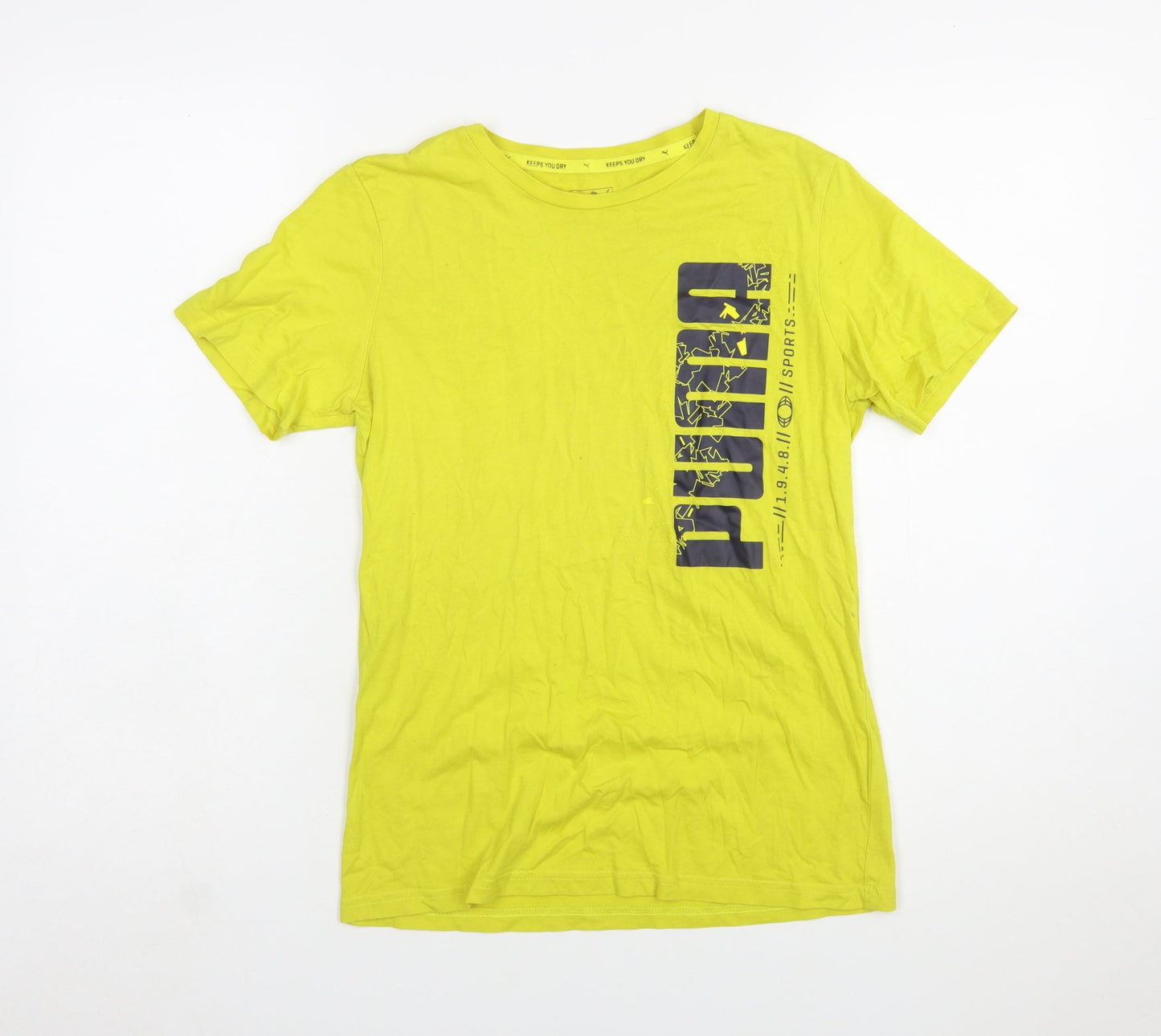 Puma Boys Yellow Graphic Logo Sports T-Shirt 13-14 Years