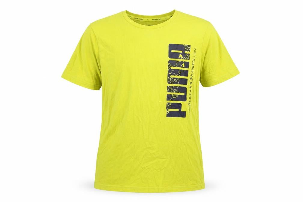 Puma Boys Yellow Graphic Logo Sports T-Shirt 13-14 Years
