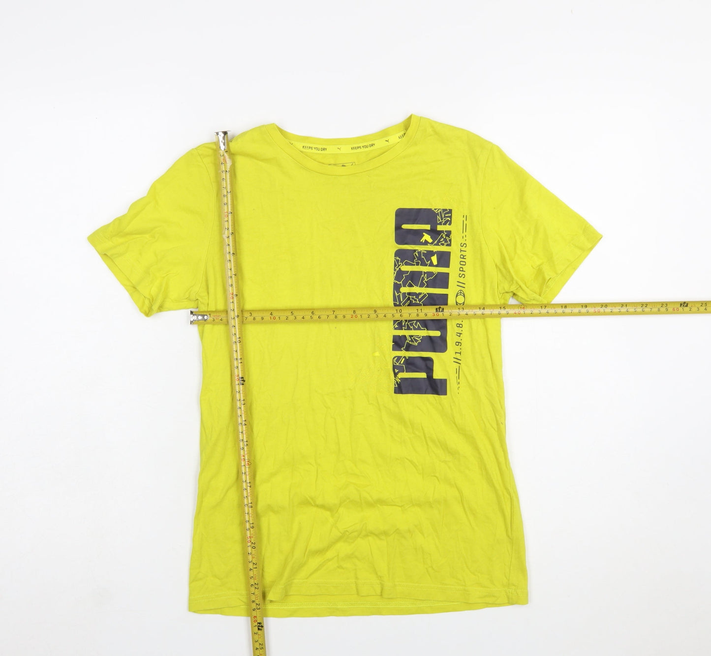 Puma Boys Yellow Graphic Logo Sports T-Shirt 13-14 Years