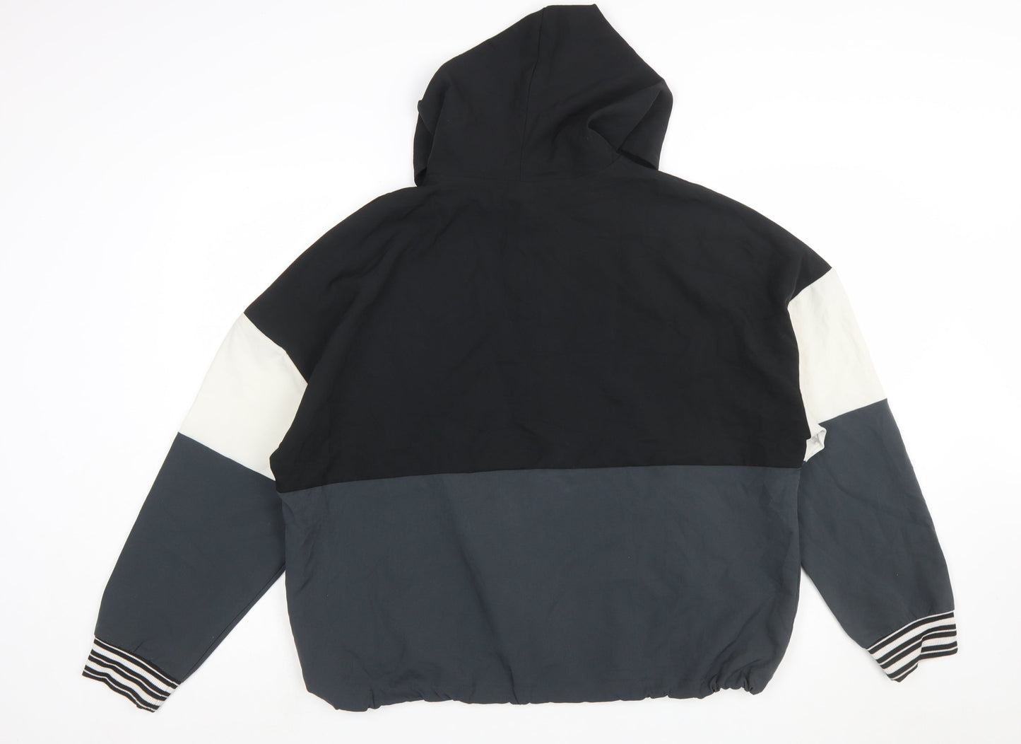 Avia Womens Black Colourblock 1/2 Zip Hoodie XL Polyester Blend