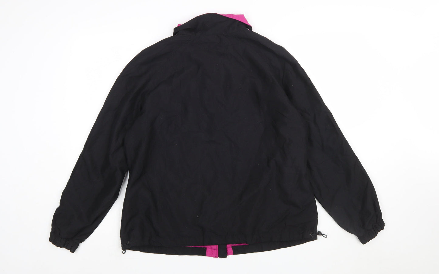 St. John’s Bay Women’s Black Pink Track Jacket L Activewear Full Zip