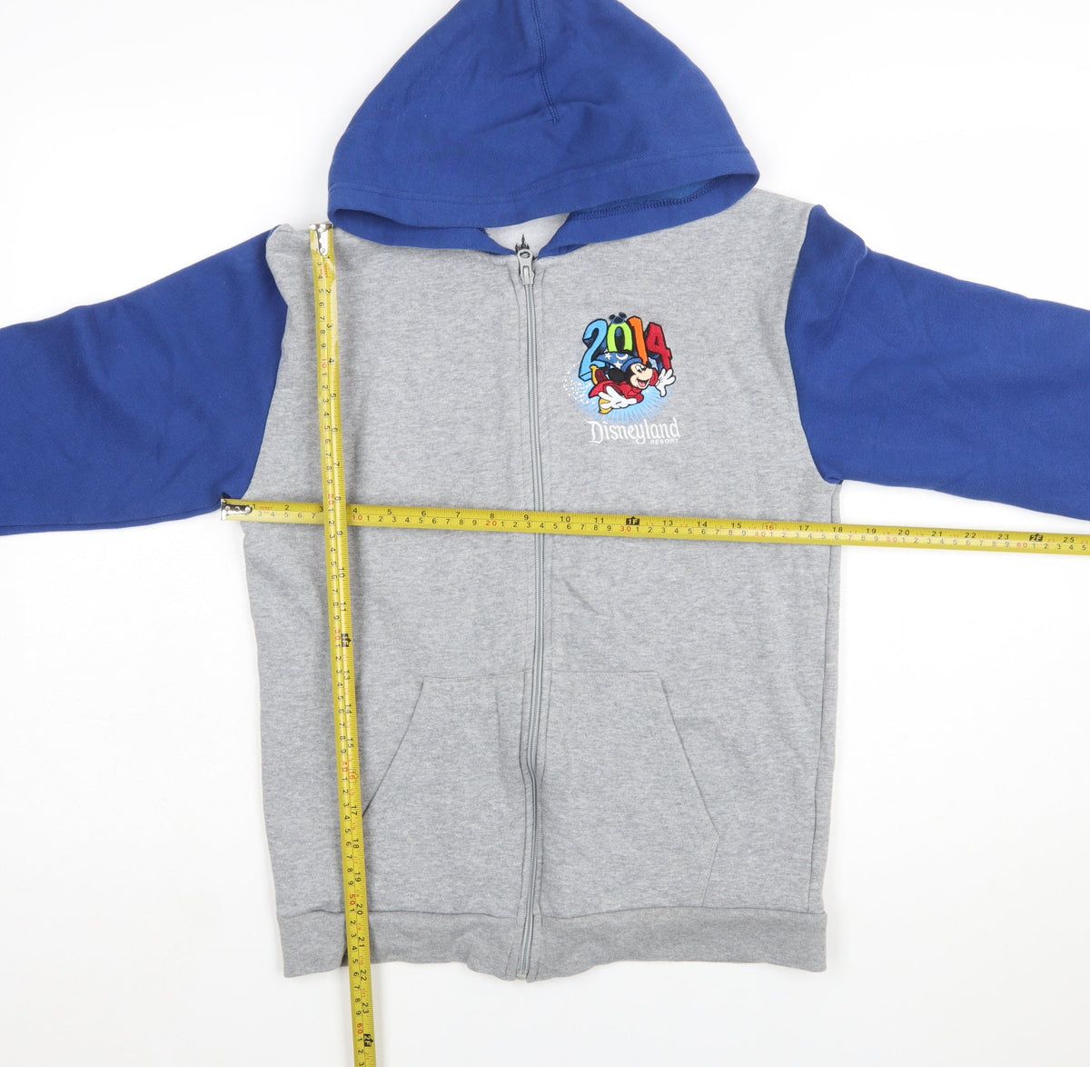 Disney Parks Girls Grey Blue Full Zip Hoodie 14 Years Mickey Mouse 2014