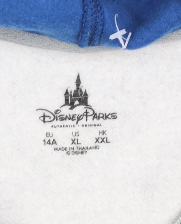 Disney Parks Girls Grey Blue Full Zip Hoodie 14 Years Mickey Mouse 2014