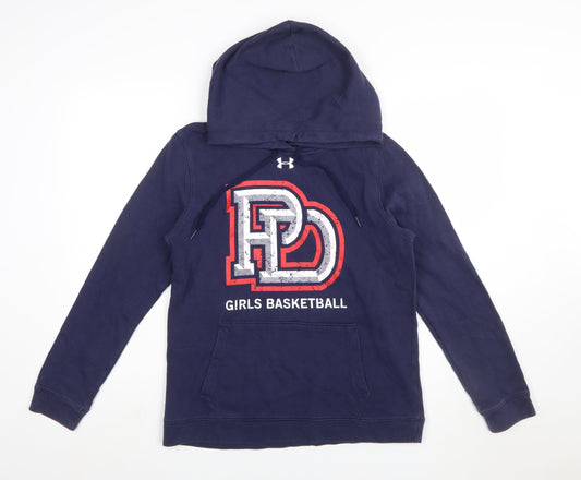 Under Armour Women's Navy Girls Basketball Hoodie Size M ColdGear