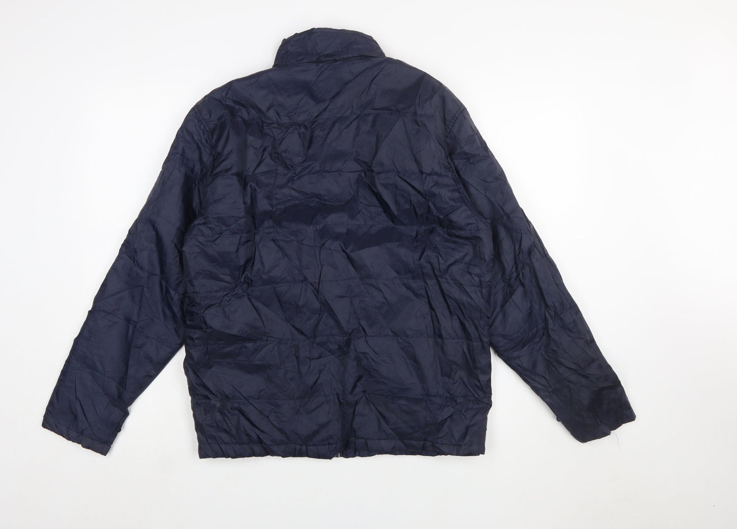 Reebok Women Blue XL Puffer Jacket Lightweight Full Zip