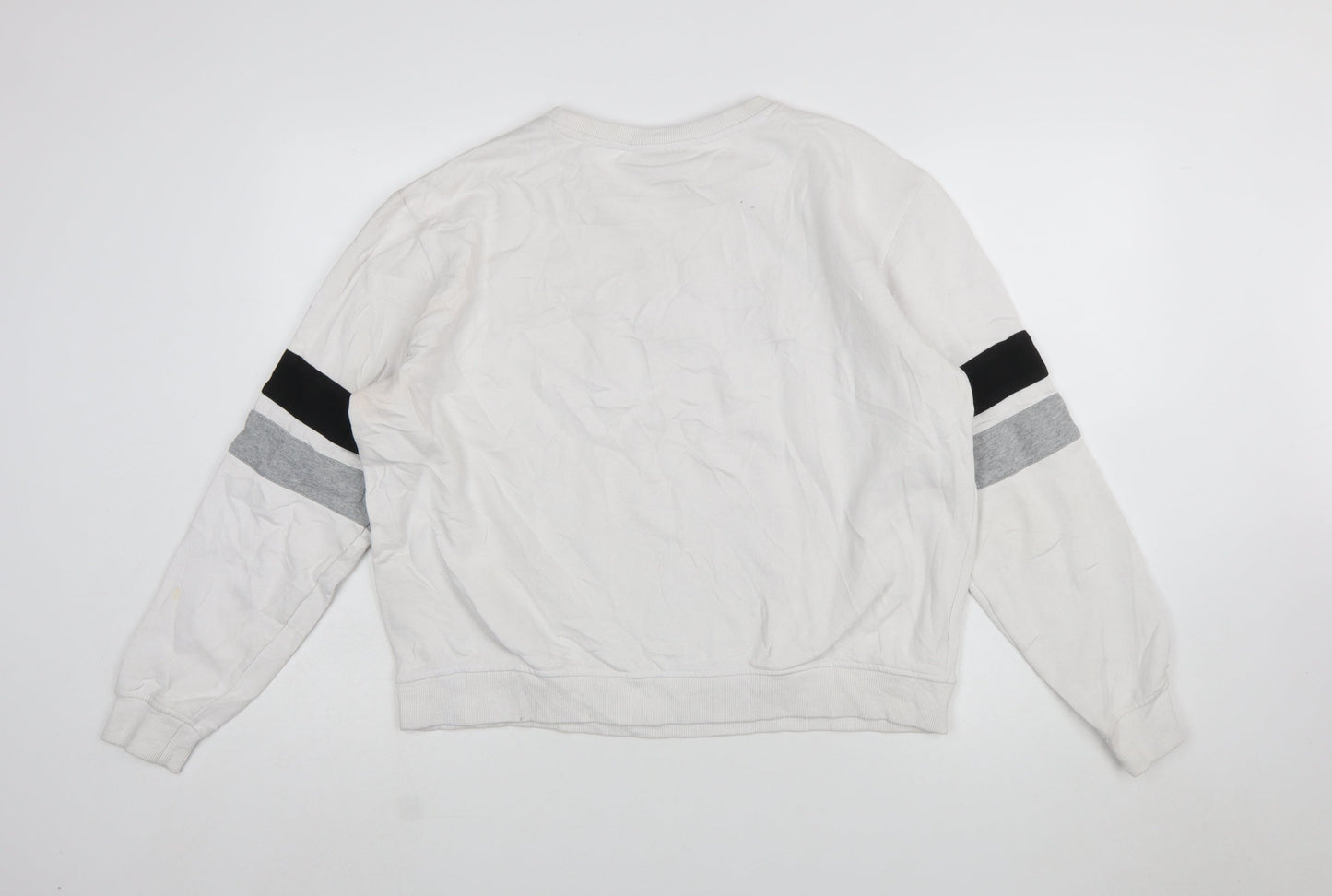 FILA Womens White Crew Neck Pullover Sweatshirt XL Logo Detail