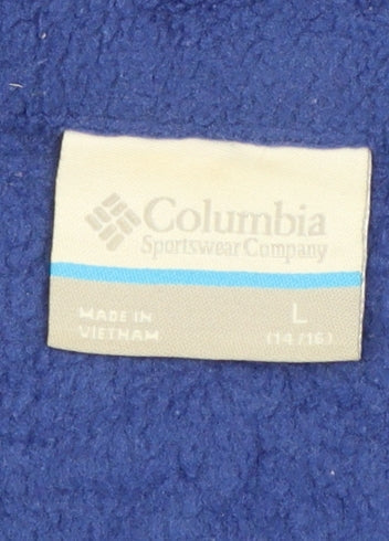 Columbia Boys Blue Fleece Full Zip Jacket Size 14 Years Lightweight Outdoor