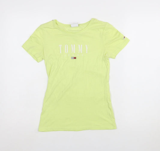 Tommy Jeans Women's Yellow XS Slim Fit Cotton T-Shirt