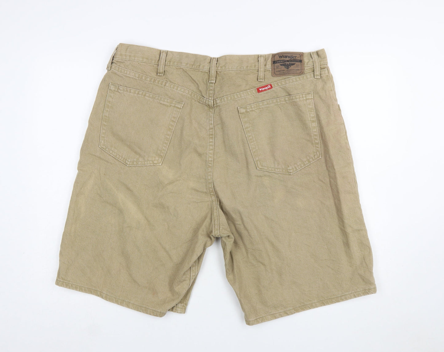 Wrangler Men's Beige Chino Shorts Size 40 Relaxed Fit Denim Cotton