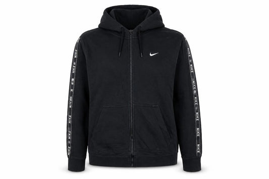 Nike Women Black Full Zip Hoodie Small Hooded Logo Tape Design