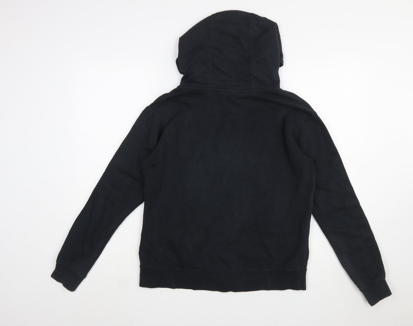 Nike Women Black Full Zip Hoodie Small Hooded Logo Tape Design