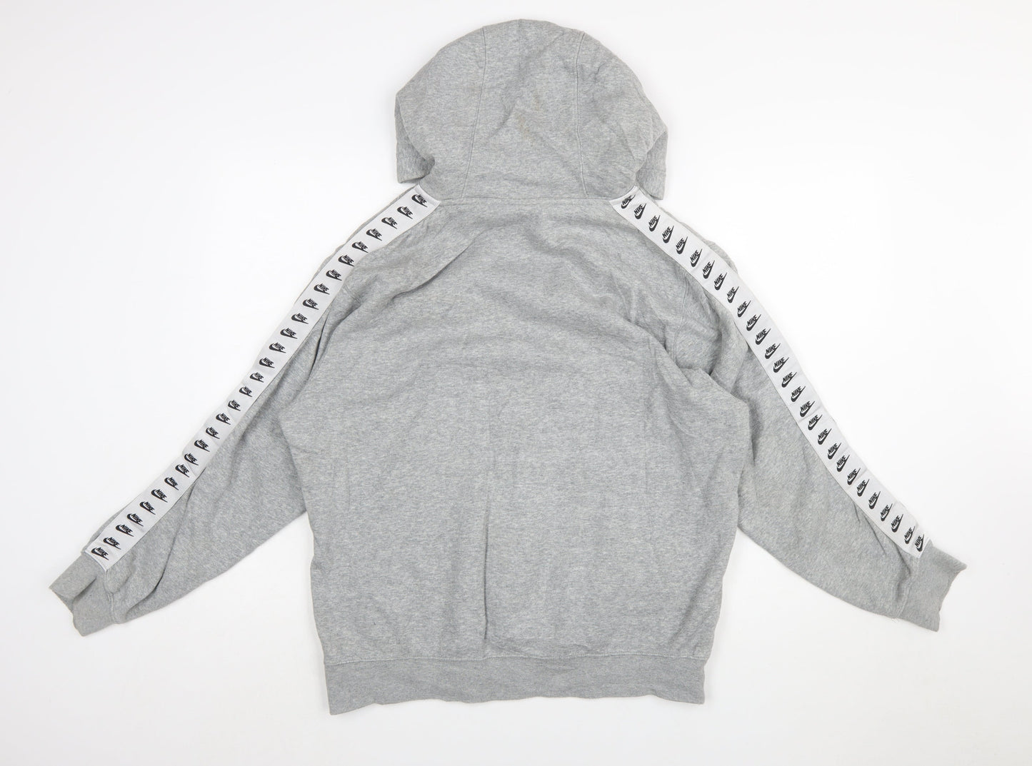 Nike Women Grey Pullover Hoodie Size M Logo Embroidered Sweatshirt