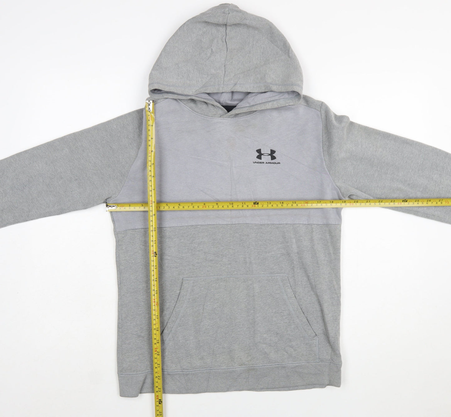 Under Armour Boys Grey XL Pullover Hoodie with Logo ColdGear Fleece