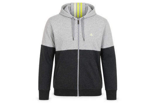 Adidas Womens Grey Black Full Zip Hoodie Size M 12-14 Colourblock