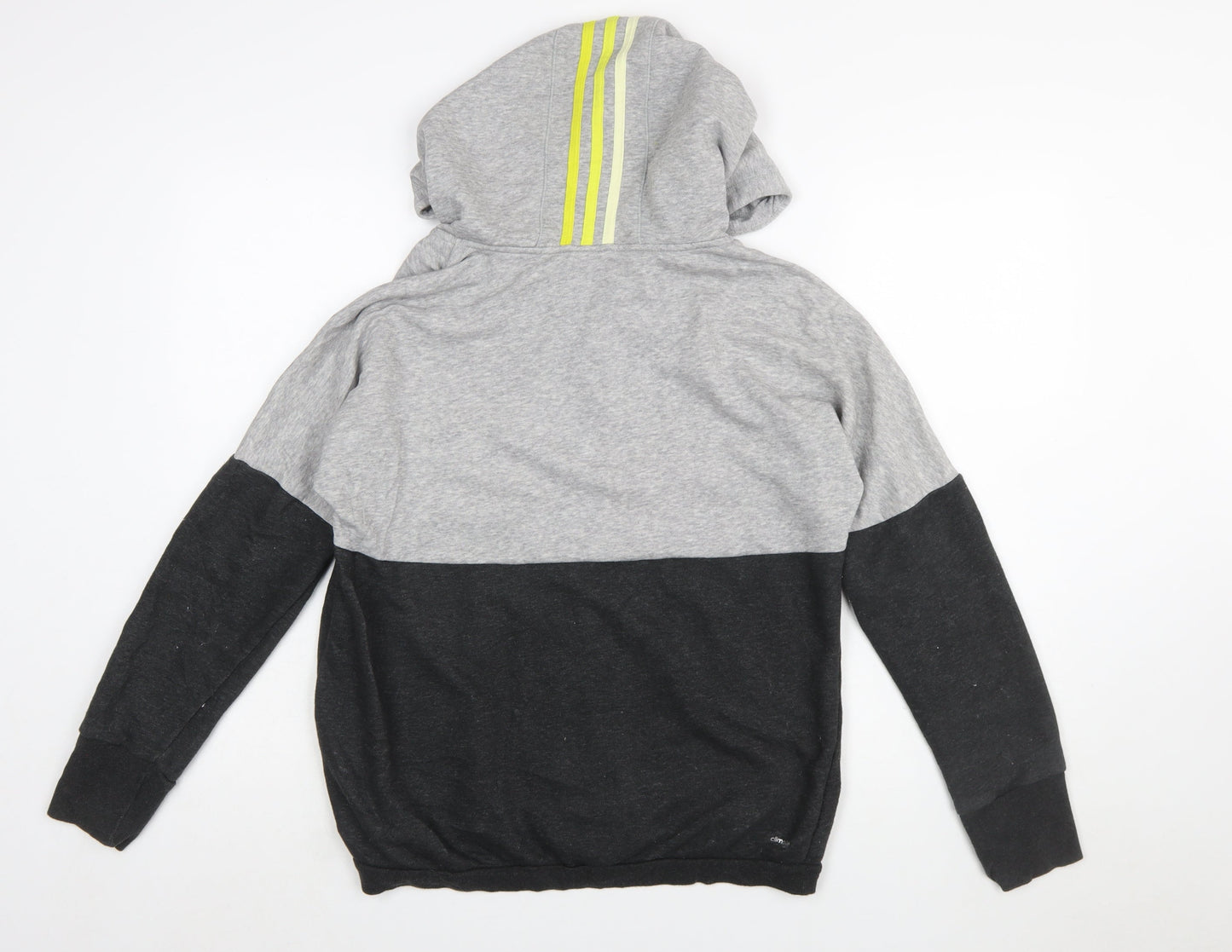 Adidas Womens Grey Black Full Zip Hoodie Size M 12-14 Colourblock