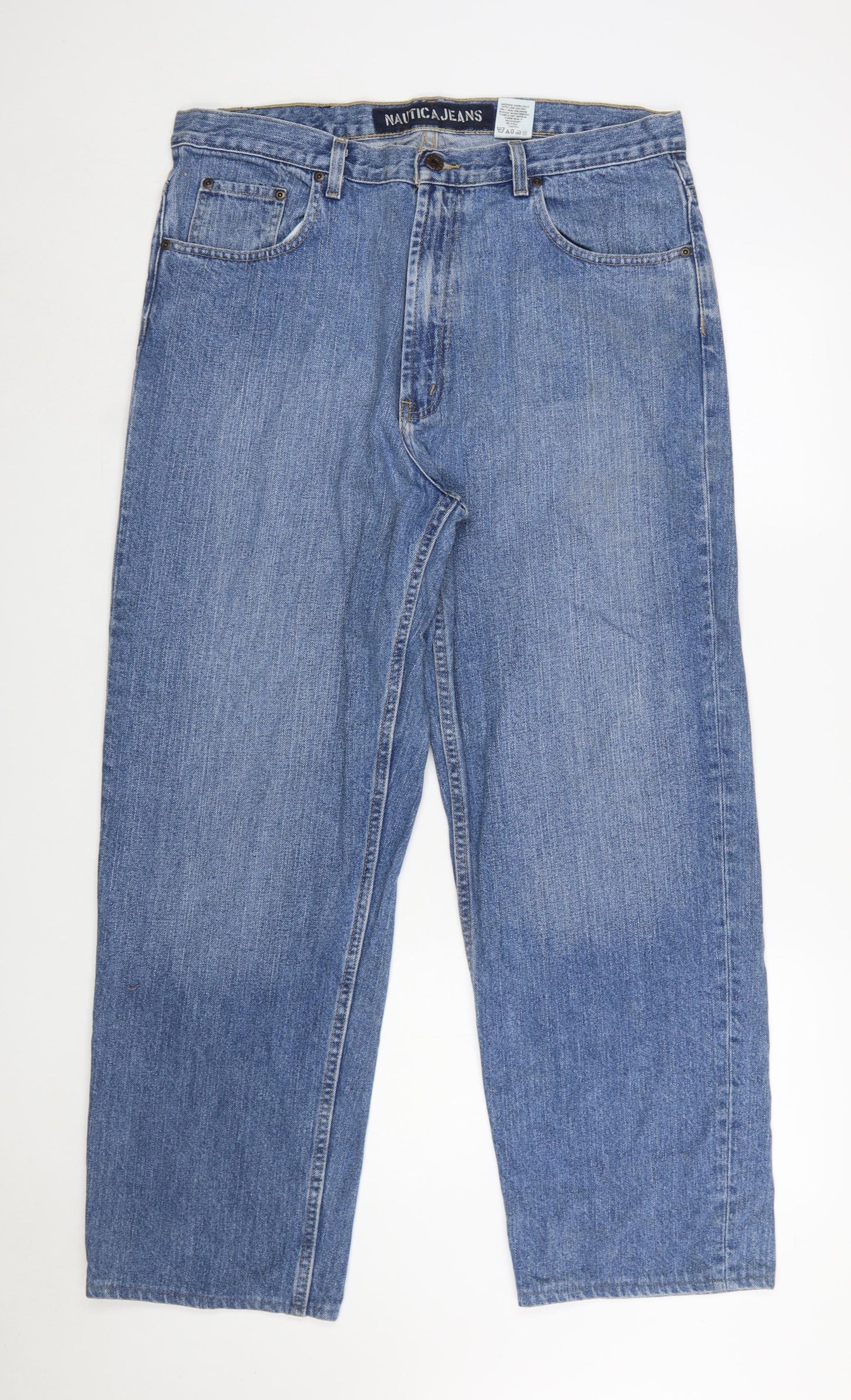 Nautica Mens Blue Straight Leg Denim Jeans 36x30 Regular Fit
