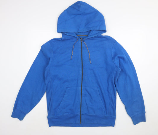 Preloved Gap Men's Blue Full Zip Hoodie Size M Cotton Blend - Front