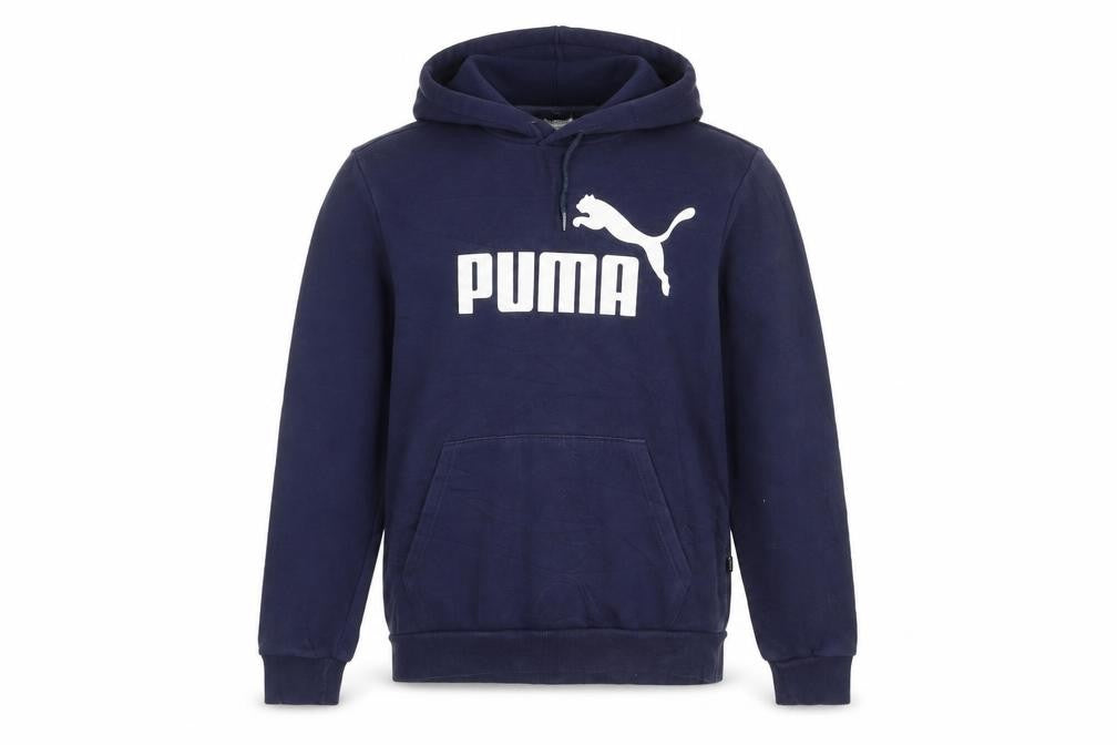 Puma Men's Blue Pullover Hoodie S Regular Fit Logo Sportswear