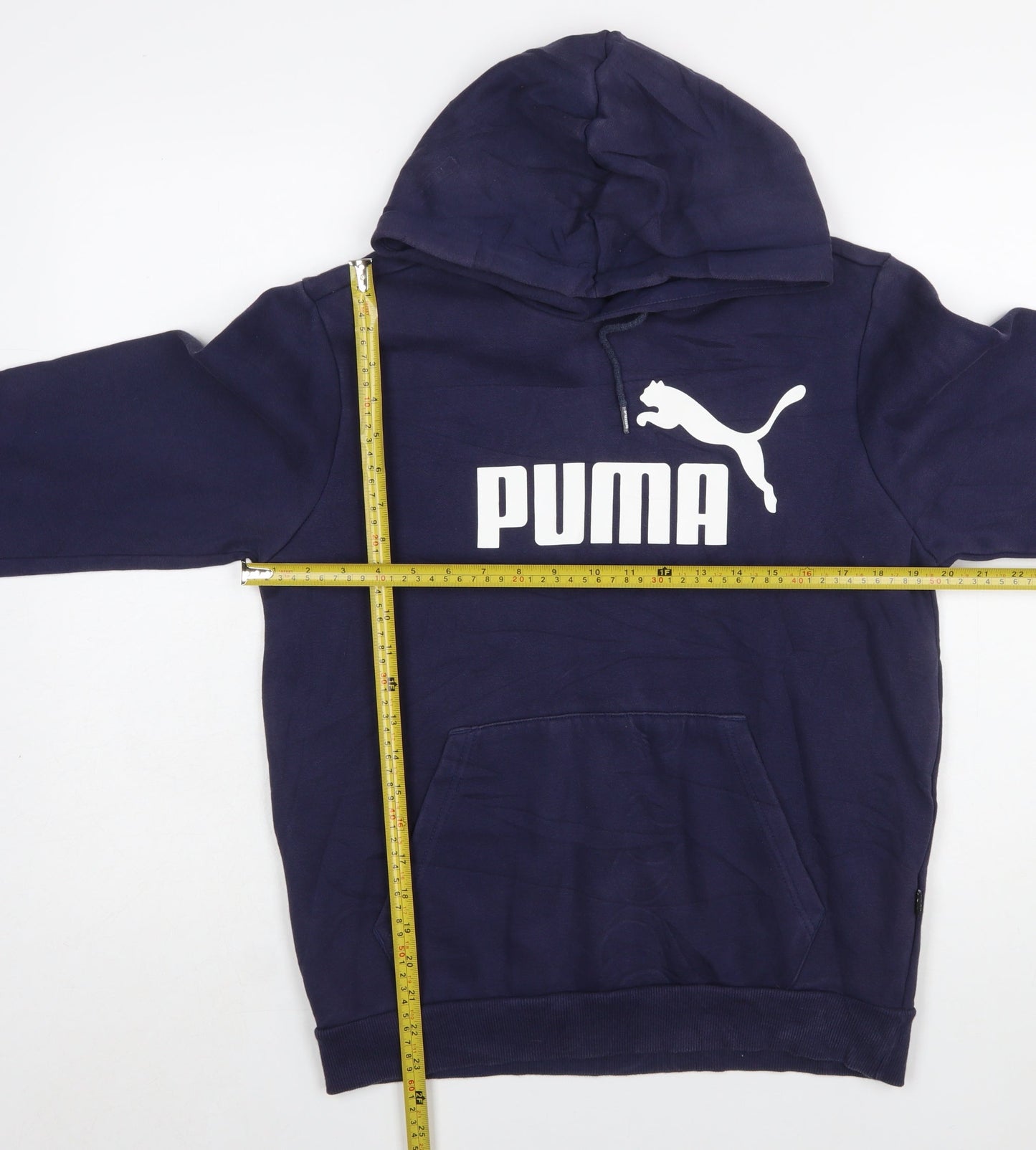 Puma Men's Blue Pullover Hoodie S Regular Fit Logo Sportswear