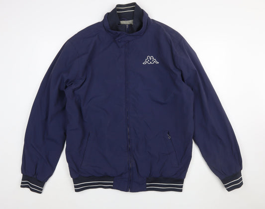 Kappa Men's Blue 2XL Bomber Jacket Full Zip Nylon Sports Style