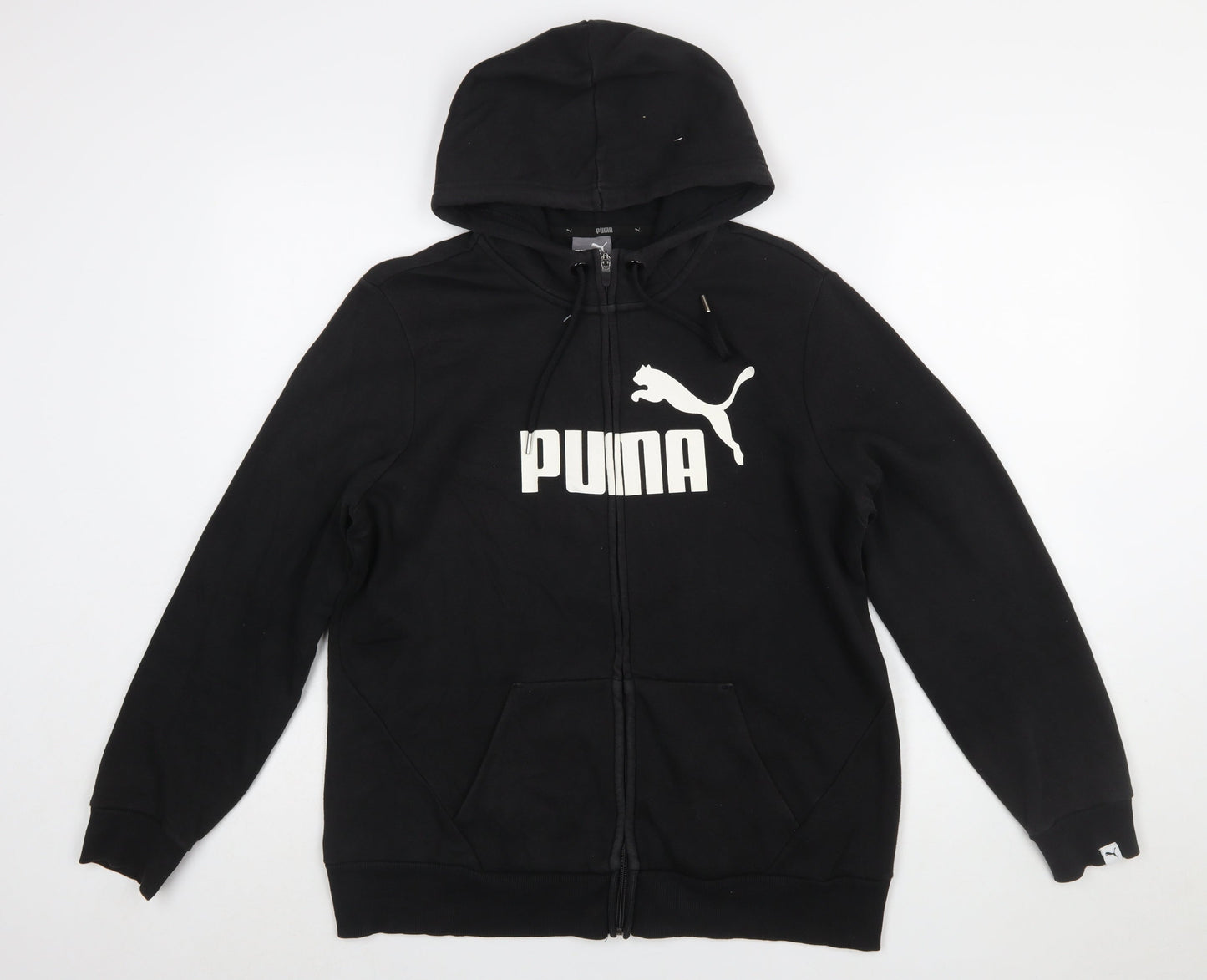 Puma Womens Black XL Full Zip Hoodie Sweatshirt Casual Style