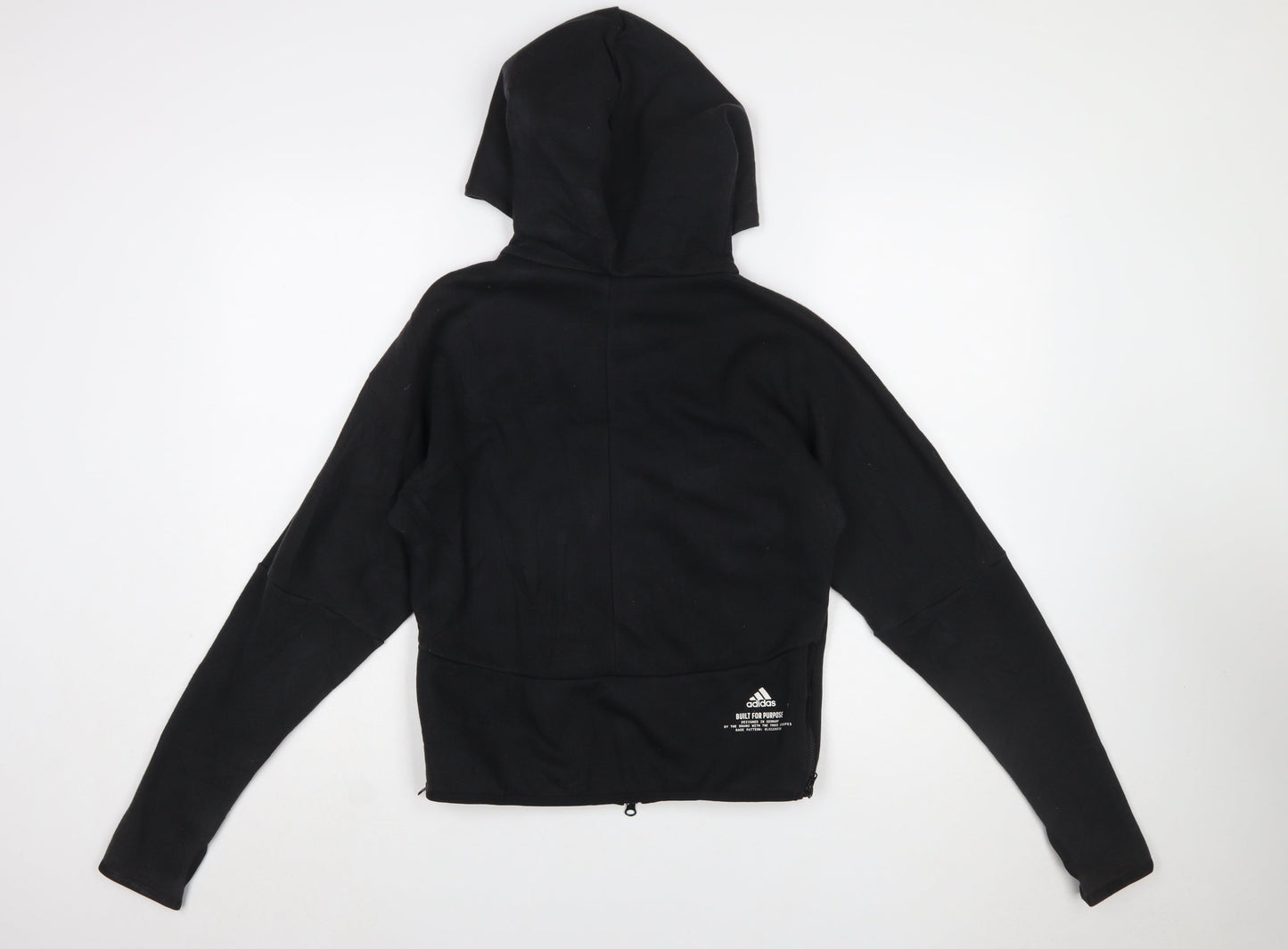 Adidas Womens Black Full Zip Hoodie S 8-10 Hooded Sportswear