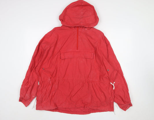 Urban Outfitters Women’s Red Hooded Cotton Anorak Jacket Size S