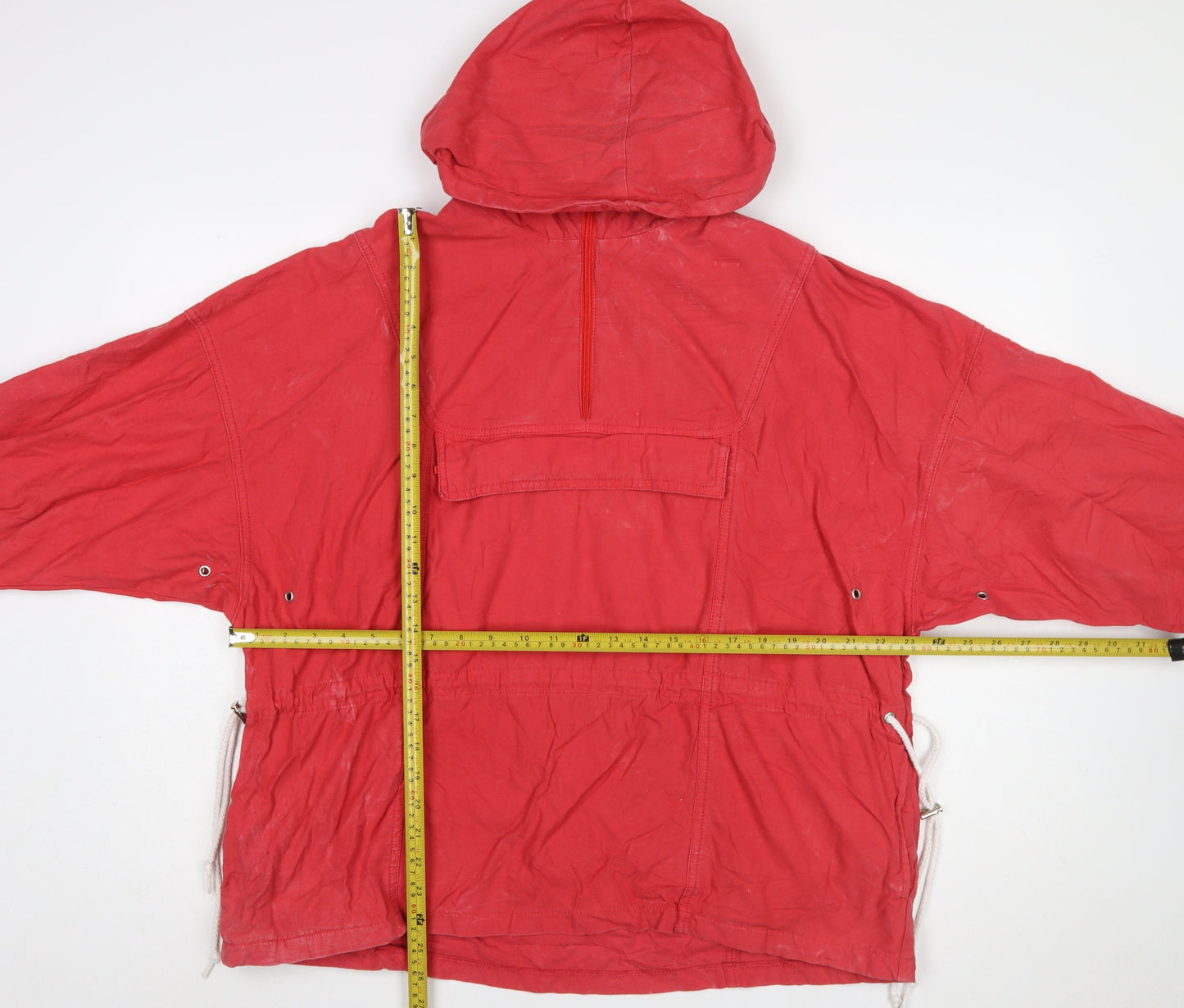 Urban Outfitters Women’s Red Hooded Cotton Anorak Jacket Size S