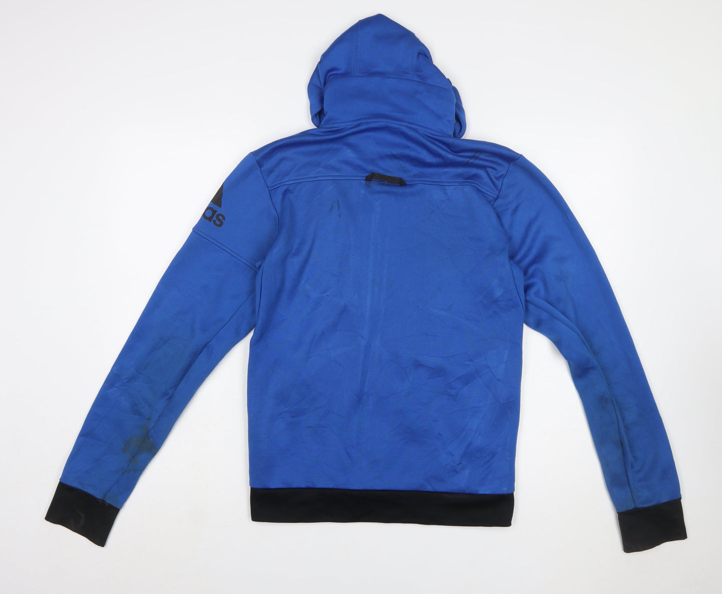 Adidas Men's Blue Full Zip Hooded Sports Hoodie Size S