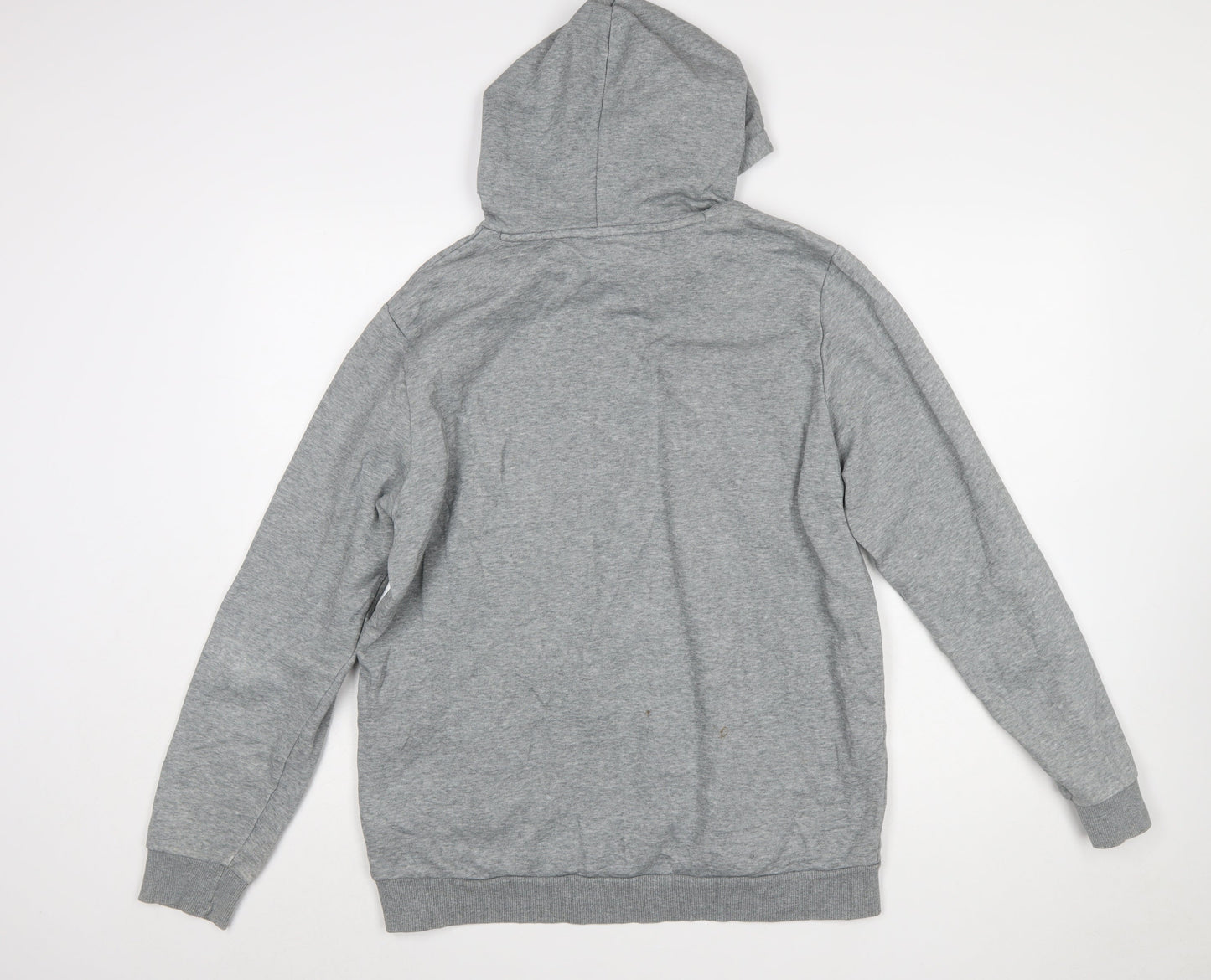 Puma Men's Grey Pullover Hoodie M Regular Fit Logo Sweatshirt