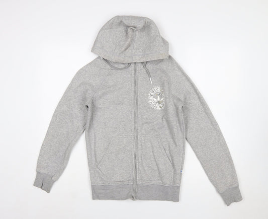 Adidas Originals Women's Grey Full Zip Hoodie Size 10 Cotton Blend