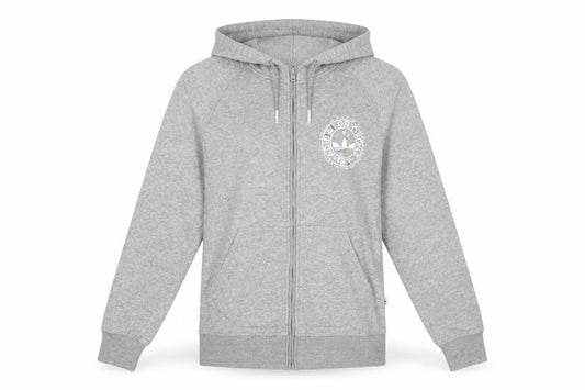 Adidas Originals Women's Grey Full Zip Hoodie Size 10 Cotton Blend