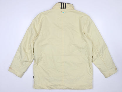 Close-up detail of Adidas Men's Beige Lightweight Full Zip Jacket, size S