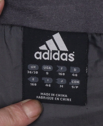Brand and care label for Adidas Men's Beige Lightweight Full Zip Jacket, size S