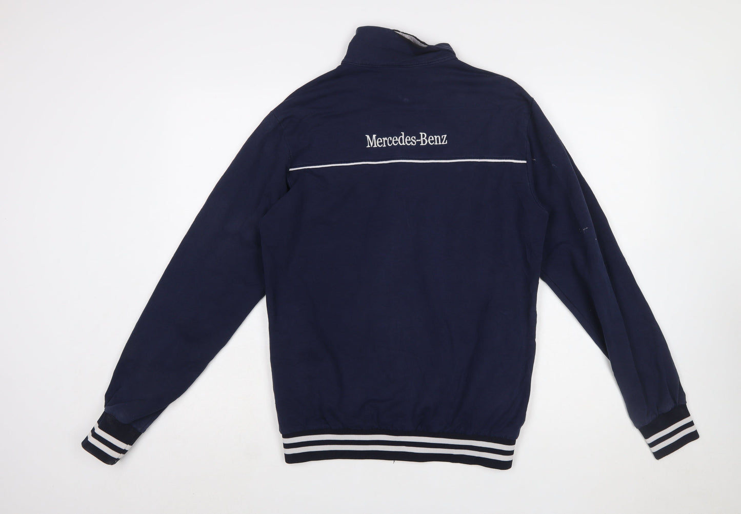 Mercedes-Benz Men's Blue Full Zip Sweatshirt L Embroidered Logo