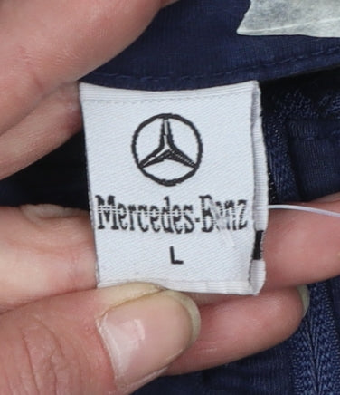 Mercedes-Benz Men's Blue Full Zip Sweatshirt L Embroidered Logo
