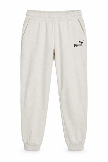 Front view of Puma boys’ white jogger sweatpants xl 15-16 years elastic waist pockets