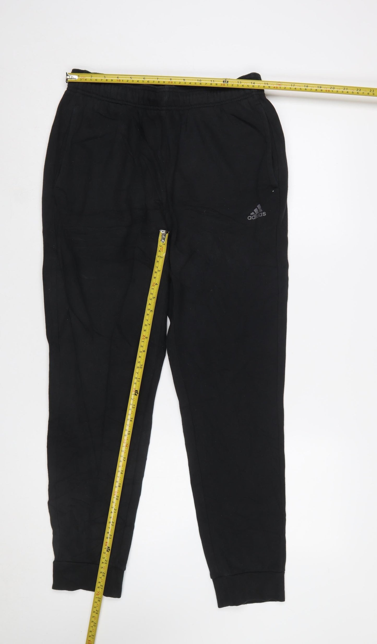 Adidas Men Black XL Jogger Trousers Cuffed Pockets