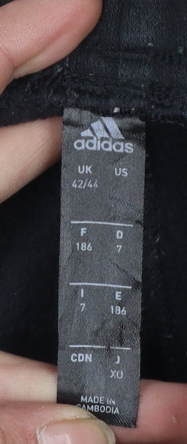 Adidas Men Black XL Jogger Trousers Cuffed Pockets