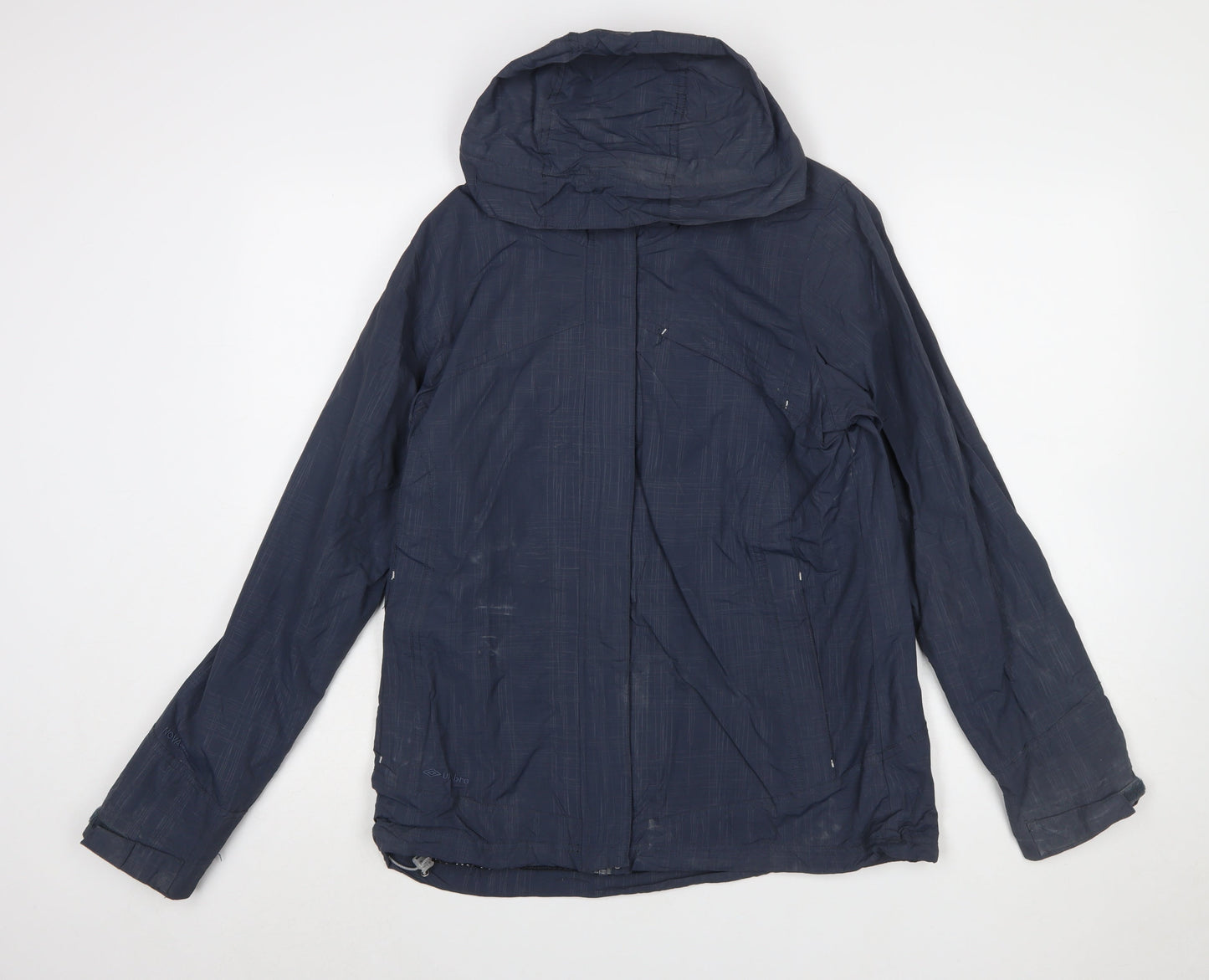 Umbro Women's Blue Waterproof Hooded Rain Jacket Size 12