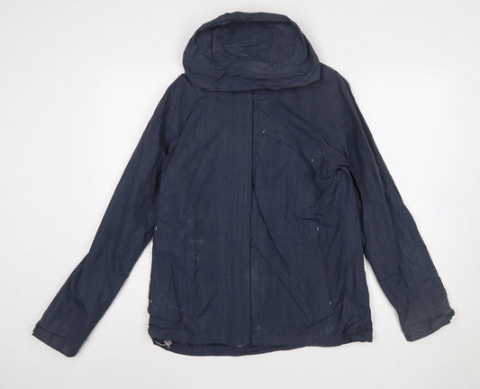 Umbro Women's Blue Waterproof Hooded Rain Jacket Size 12