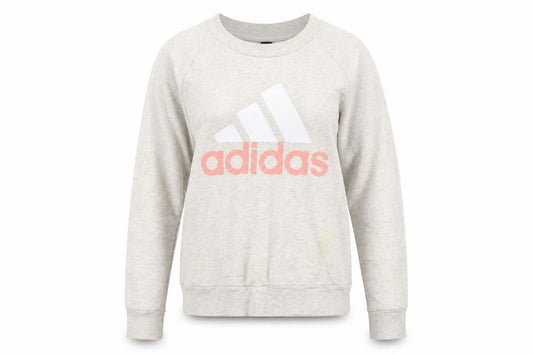 Adidas Women Beige Crew Neck Pullover Sweatshirt Size 8 Cotton Blend