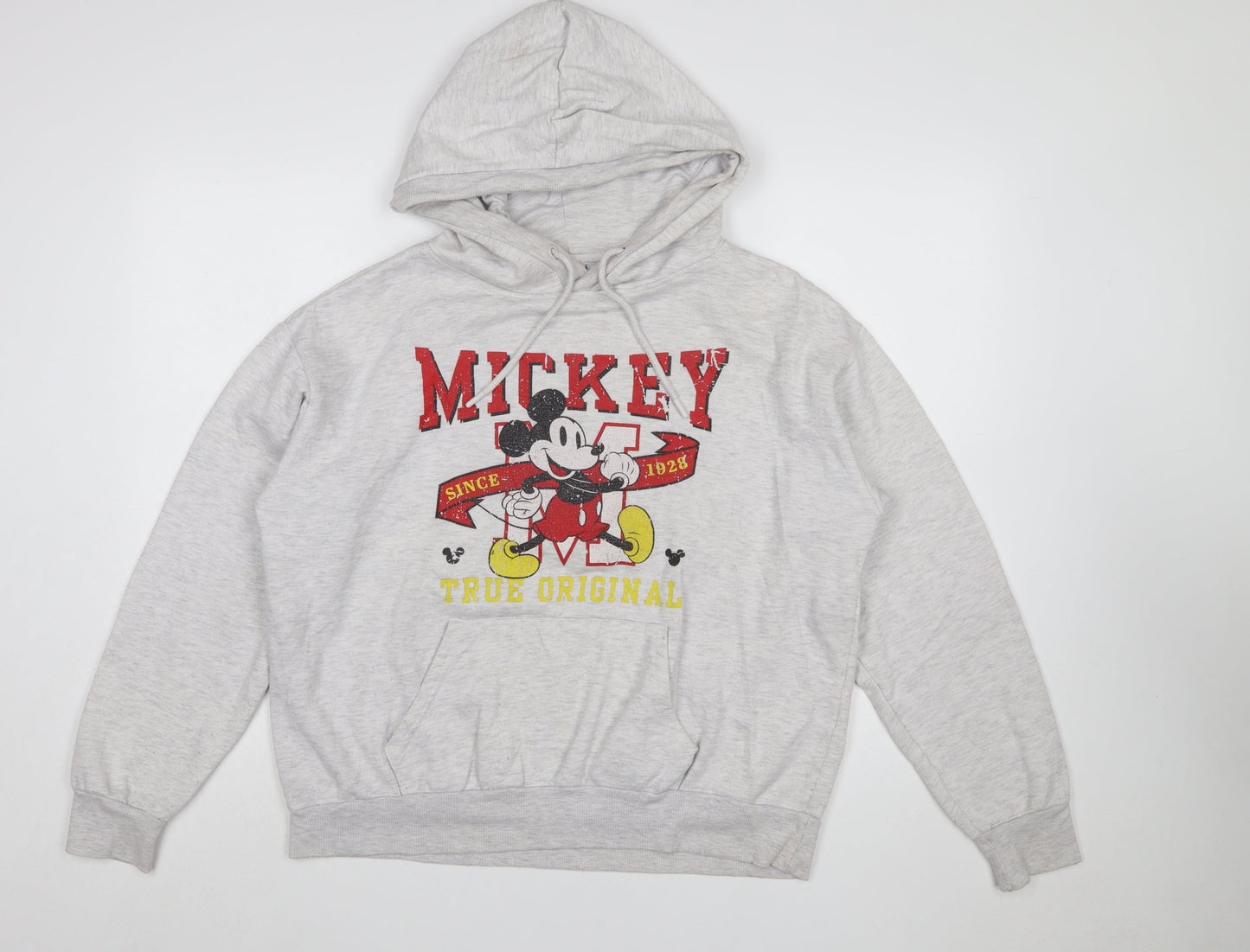 Disney Women's Grey Mickey Mouse Pullover Hoodie Size M