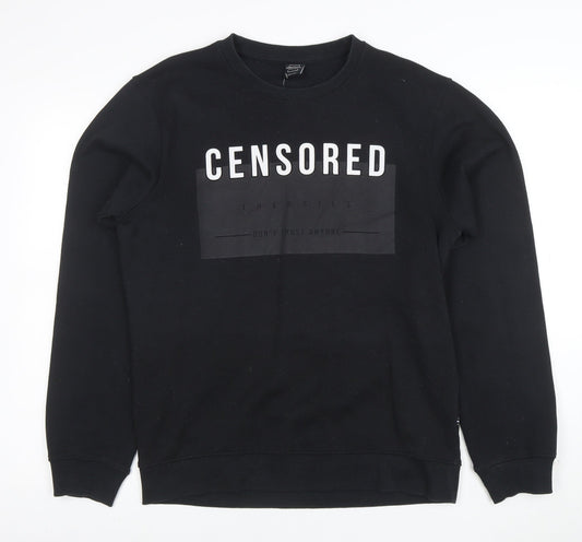 Preloved Sonny Bono Men’s Black Graphic Pullover Sweatshirt L - Front
