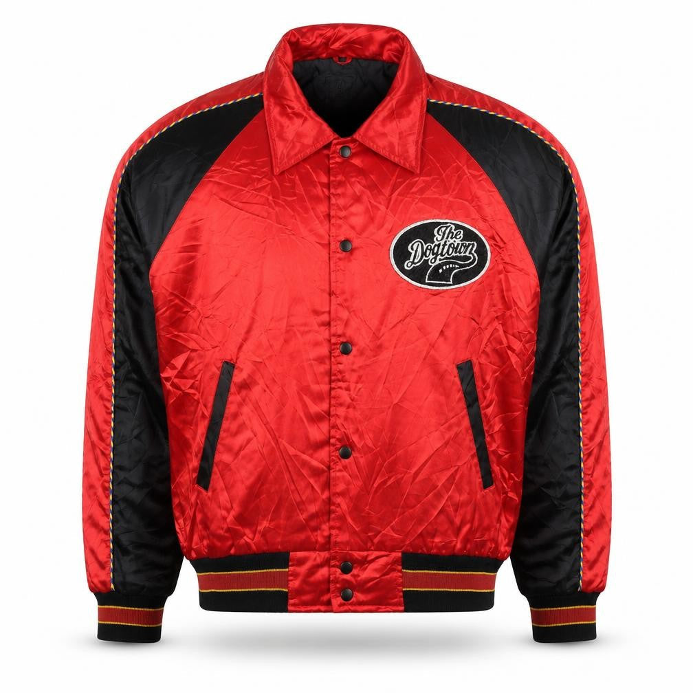 Dogtown Men’s Red Varsity Jacket Size L Nylon Skate Retro Style