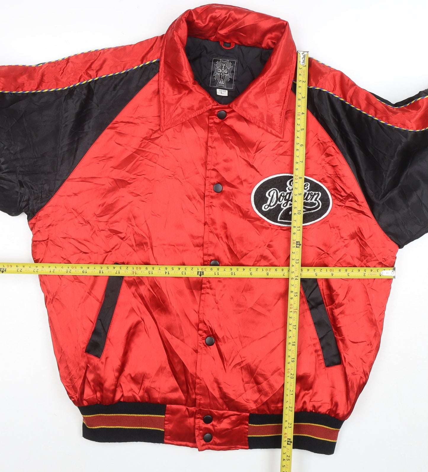 Dogtown Men’s Red Varsity Jacket Size L Nylon Skate Retro Style