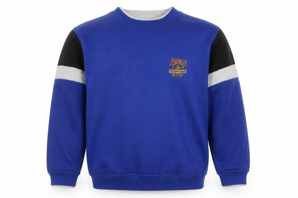 Bugle Boy Boys Blue Colourblock Crew Neck Sweatshirt Size 16-18 L